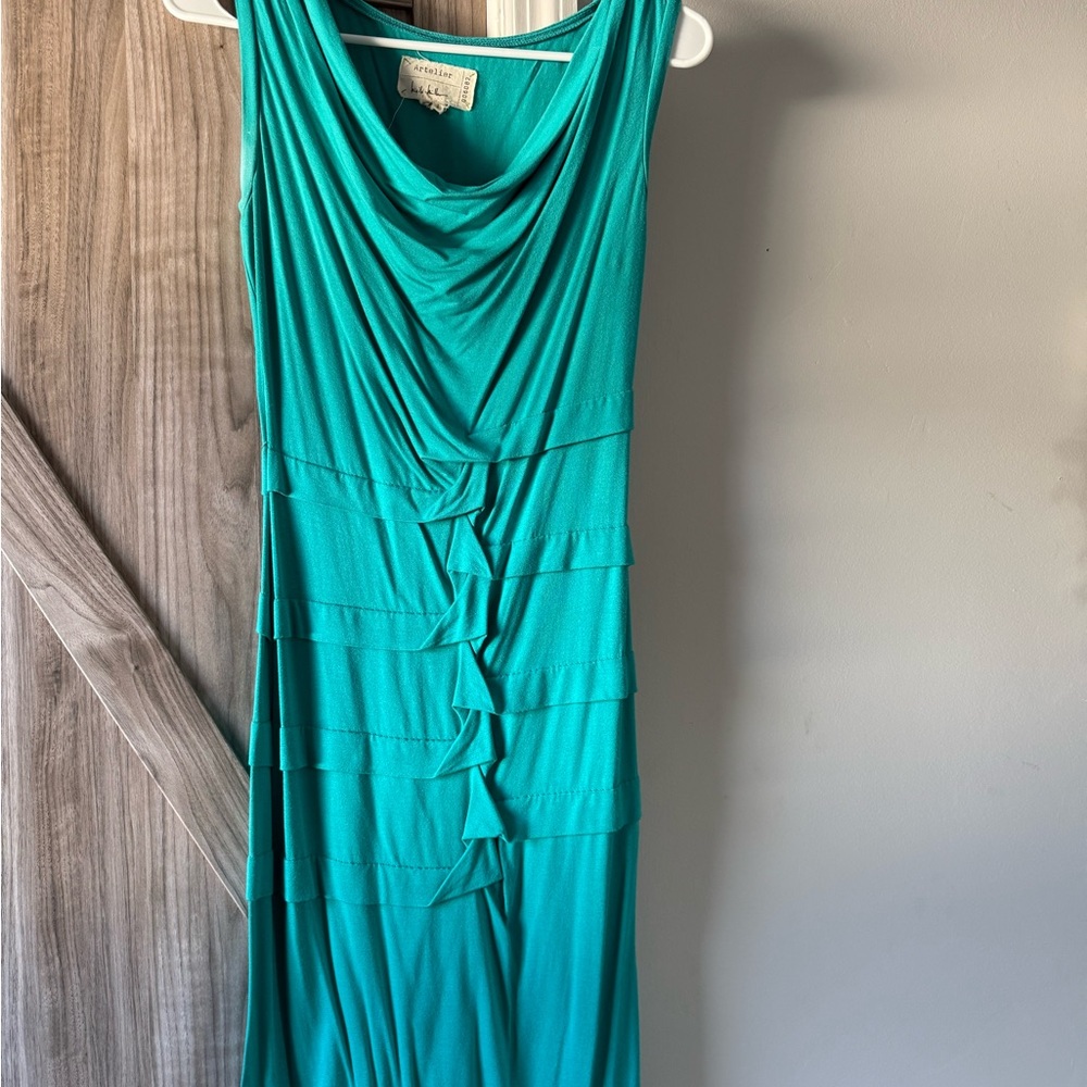Nicole Miller Turquoise Maxi Dress